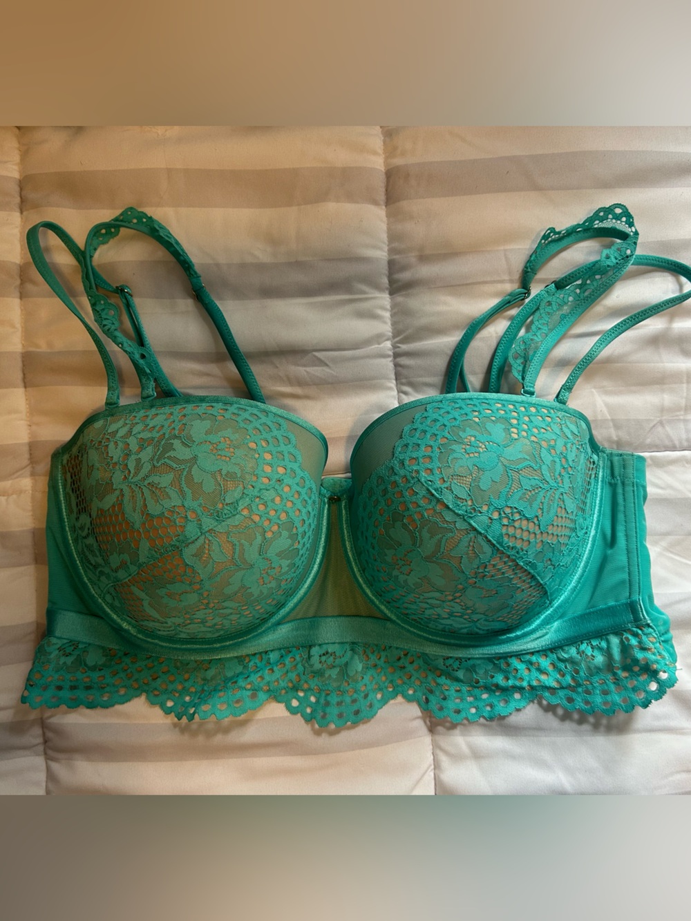 Cacique Teal Lace Underwire Bra